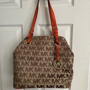 Michael Kors Brown and Tan Tote Bag